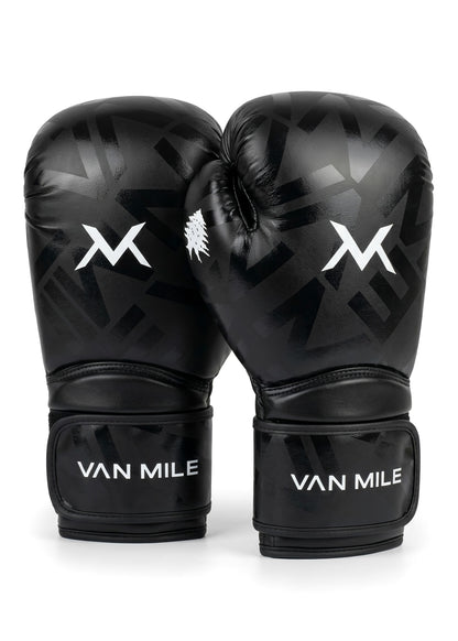VAN MILE Monogram Boxing Gloves in Black & White – the pair
