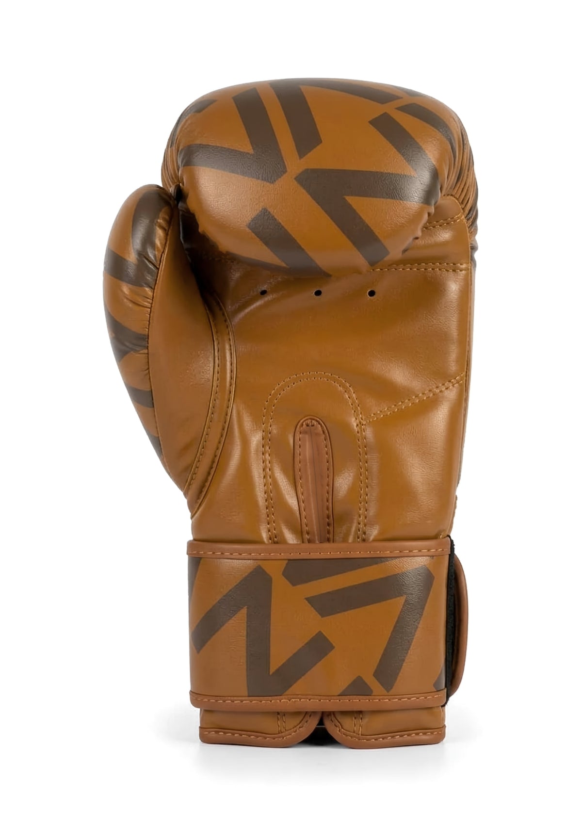 VAN MILE Monogram Boxing Gloves in Brown – single glove, palm view