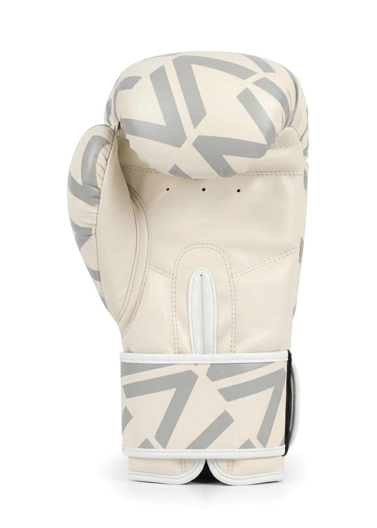VAN MILE Monogram Boxing Gloves in White & Grey – single glove, palm view