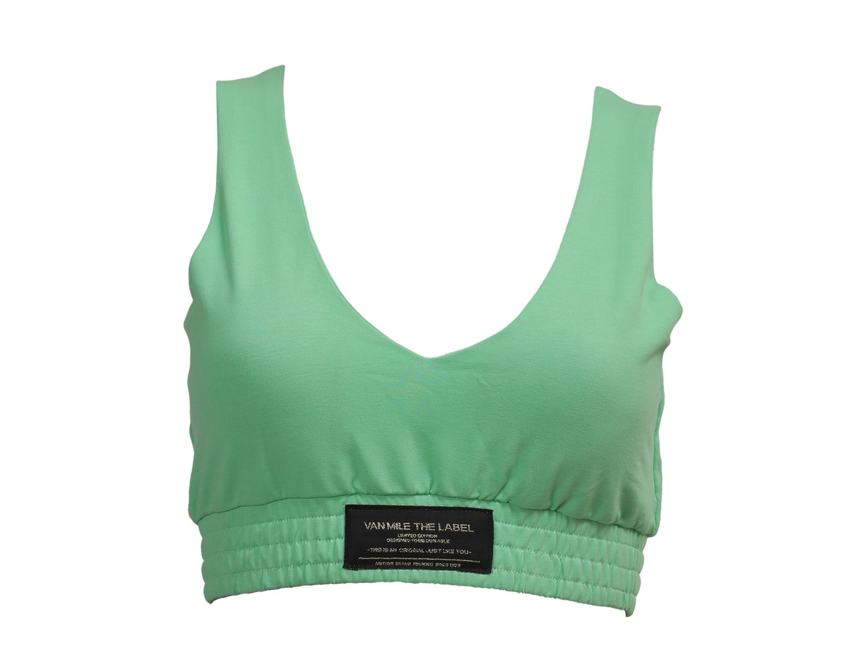 Women's VAN MILE Lounge Bra in Mint Green – front view