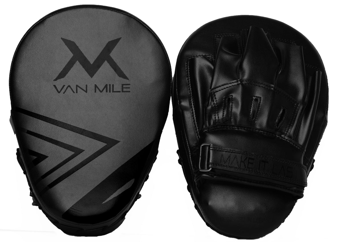 VAN MILE PU2.0 Focus Mitts – pair shown, striking face and hand side